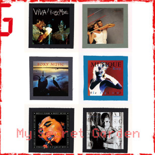 Roxy Music - For Your Pleasure, Country Life / Flesh + Blood, Avalon Album Cloth Patch or Magnet Set 1a or 1b
